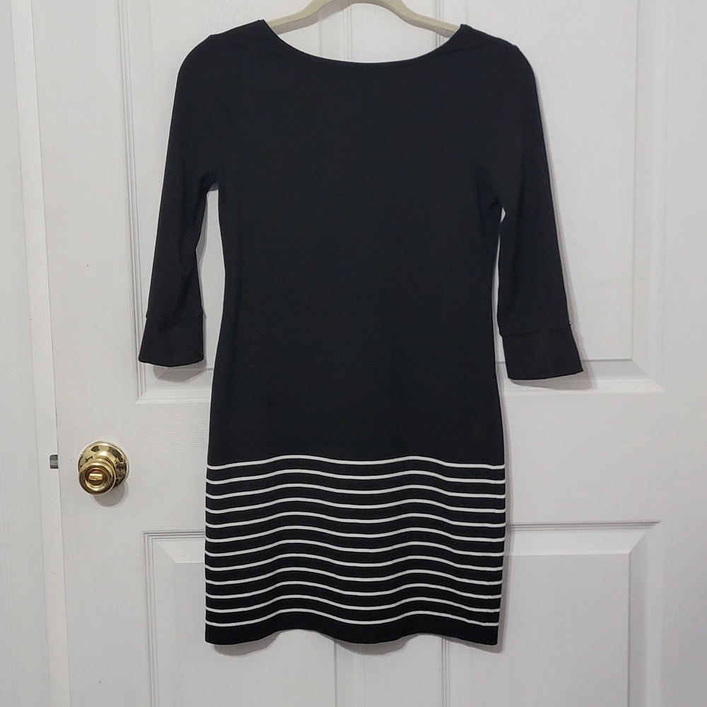 White House Black Market Striped Black Dress